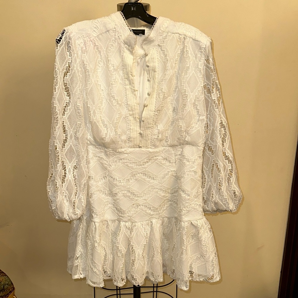 BARDOT Remy Lace Long Sleeve Mini Dress Size Large